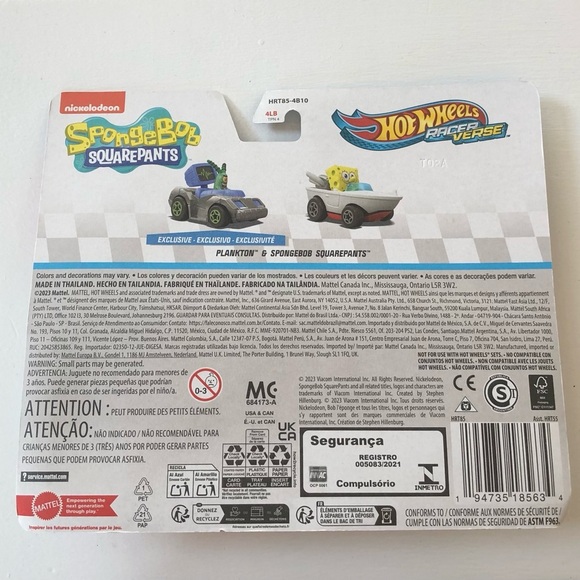 Hot Wheels Racer Verse x SpongeBob SquarePants & Plankton 2-Pack - BRAND NEW! - Picture 4 of 8